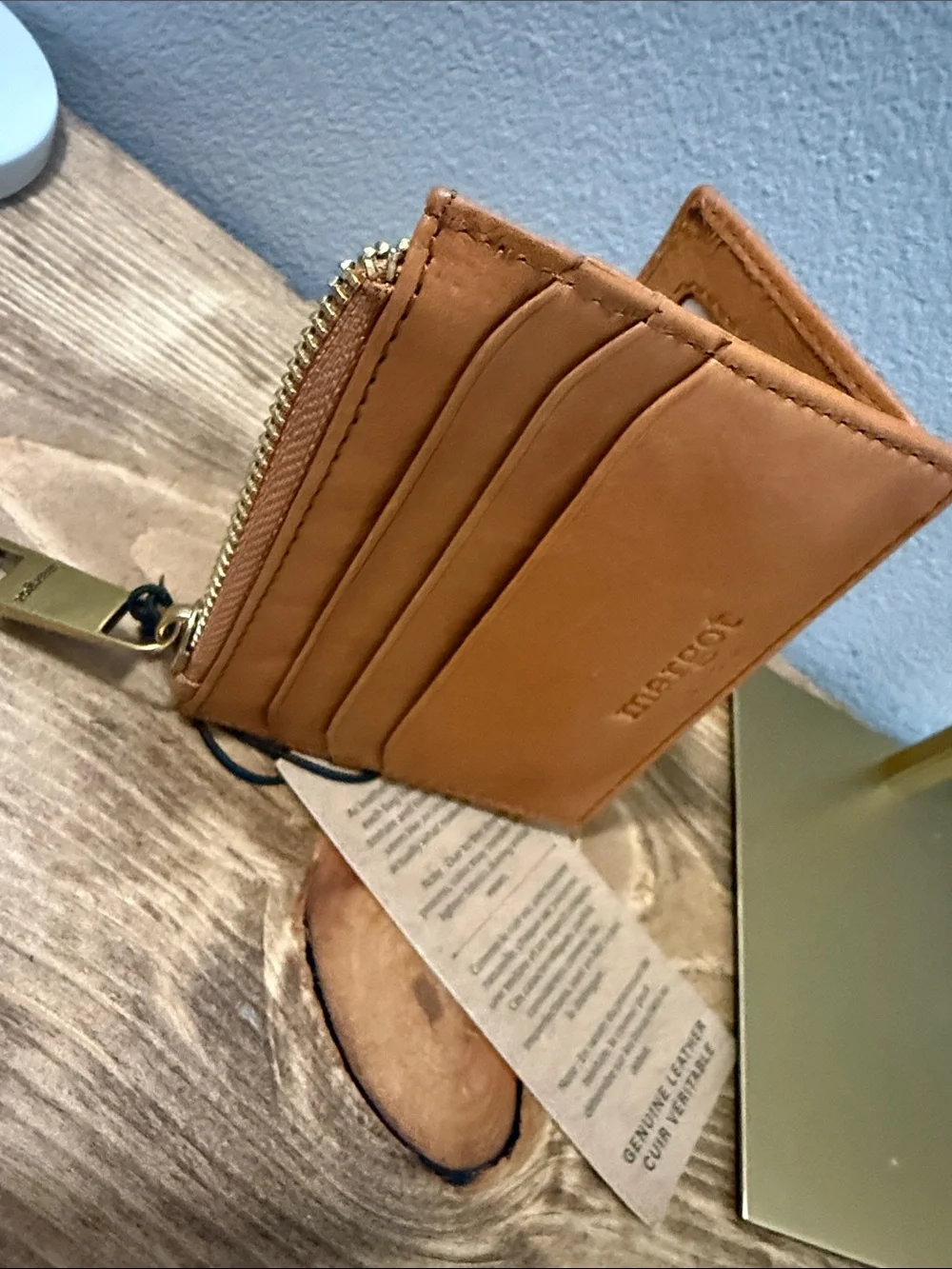 margot Cognac Leather Wallet Card  - Nee